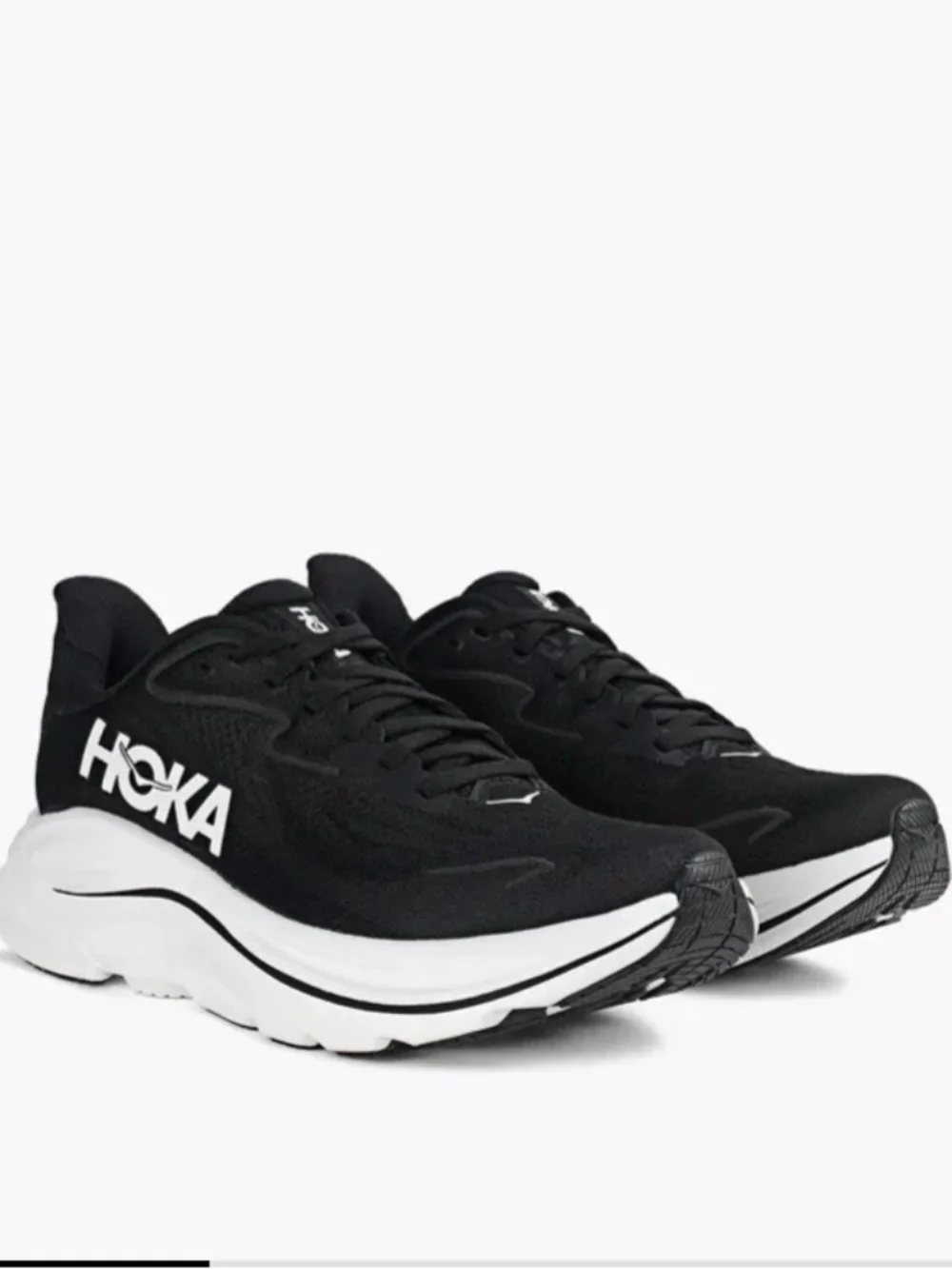Hoka Black And White Clifton 10 Running Sneakers Size 9 - Picture 1 of 11